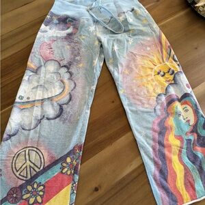 Lucky Brand vintage peace love hippie groovy sweatpants